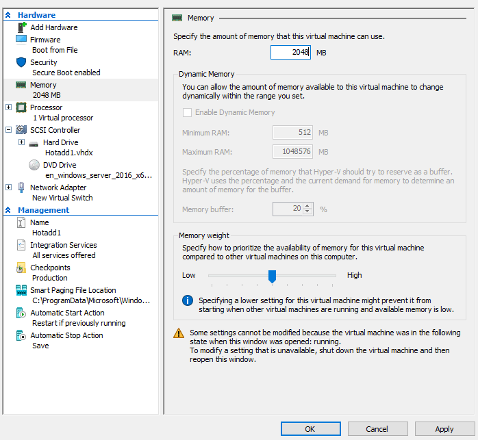 How To Hot Add Remove Hyper V Memory Network Adapters