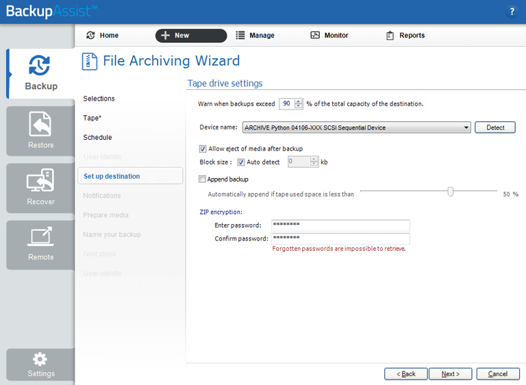 Tape backup software solutions for backup, archiving and ransomware