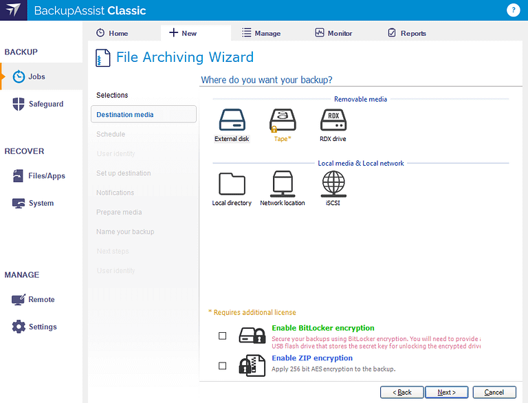 Tape backup software solutions for backup, archiving and ransomware